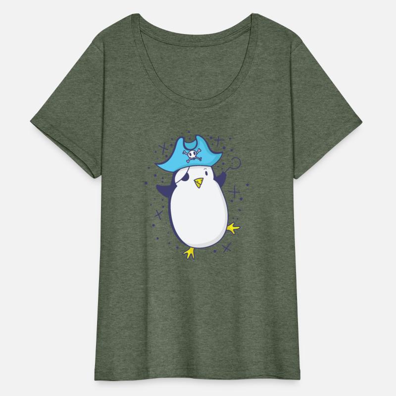Pirate penguin with pirate hat and eye patch