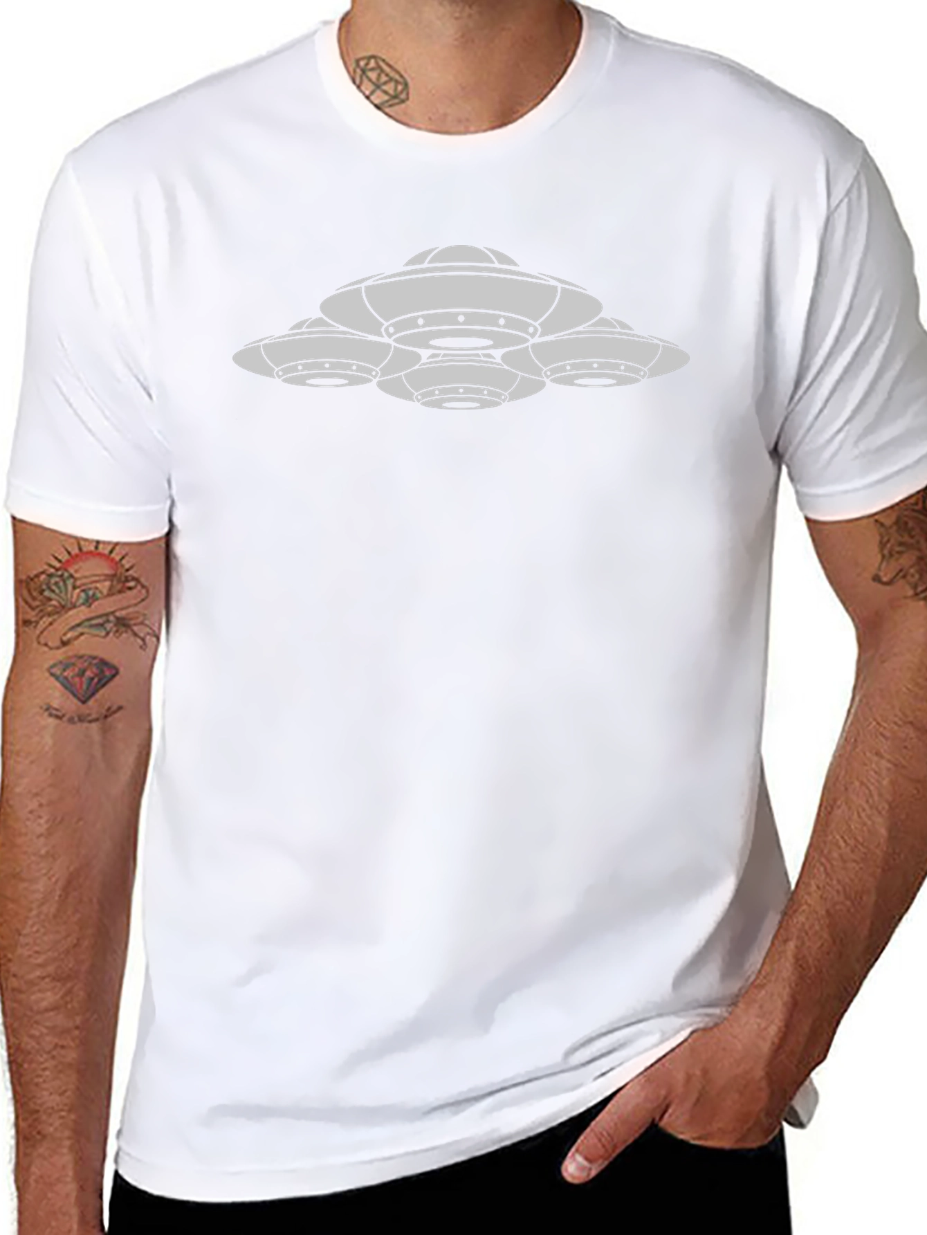 UFO Cluster Graphic Tee - Black Cotton T-Shirt