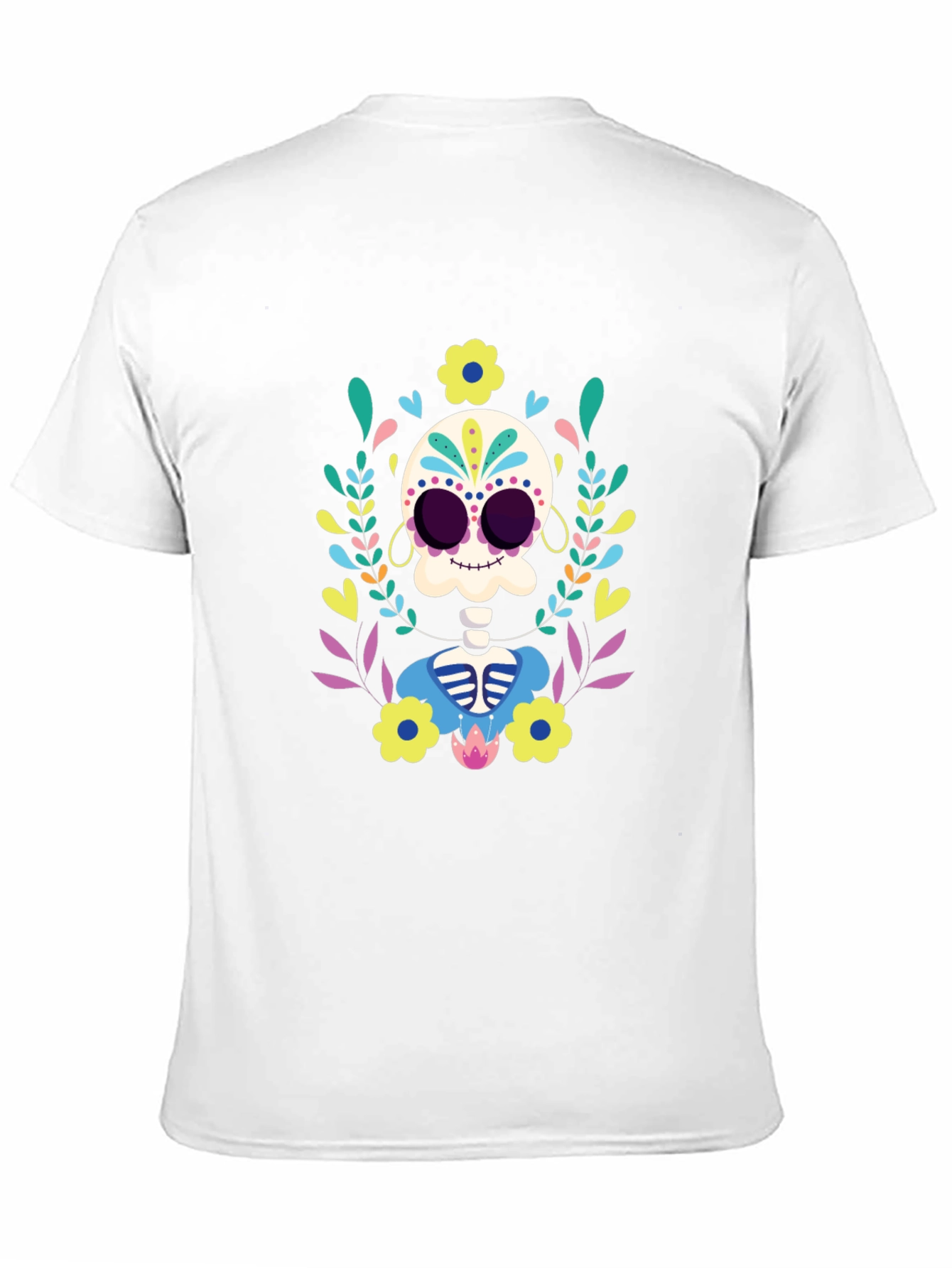 Day of the Dead Skull Graphic Tee - Black