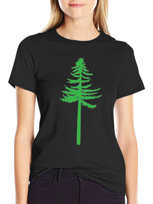 Green Tree Graphic Black T-Shirt
