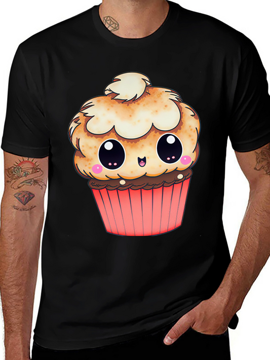Cute Cupcake Graphic T-Shirt - Black