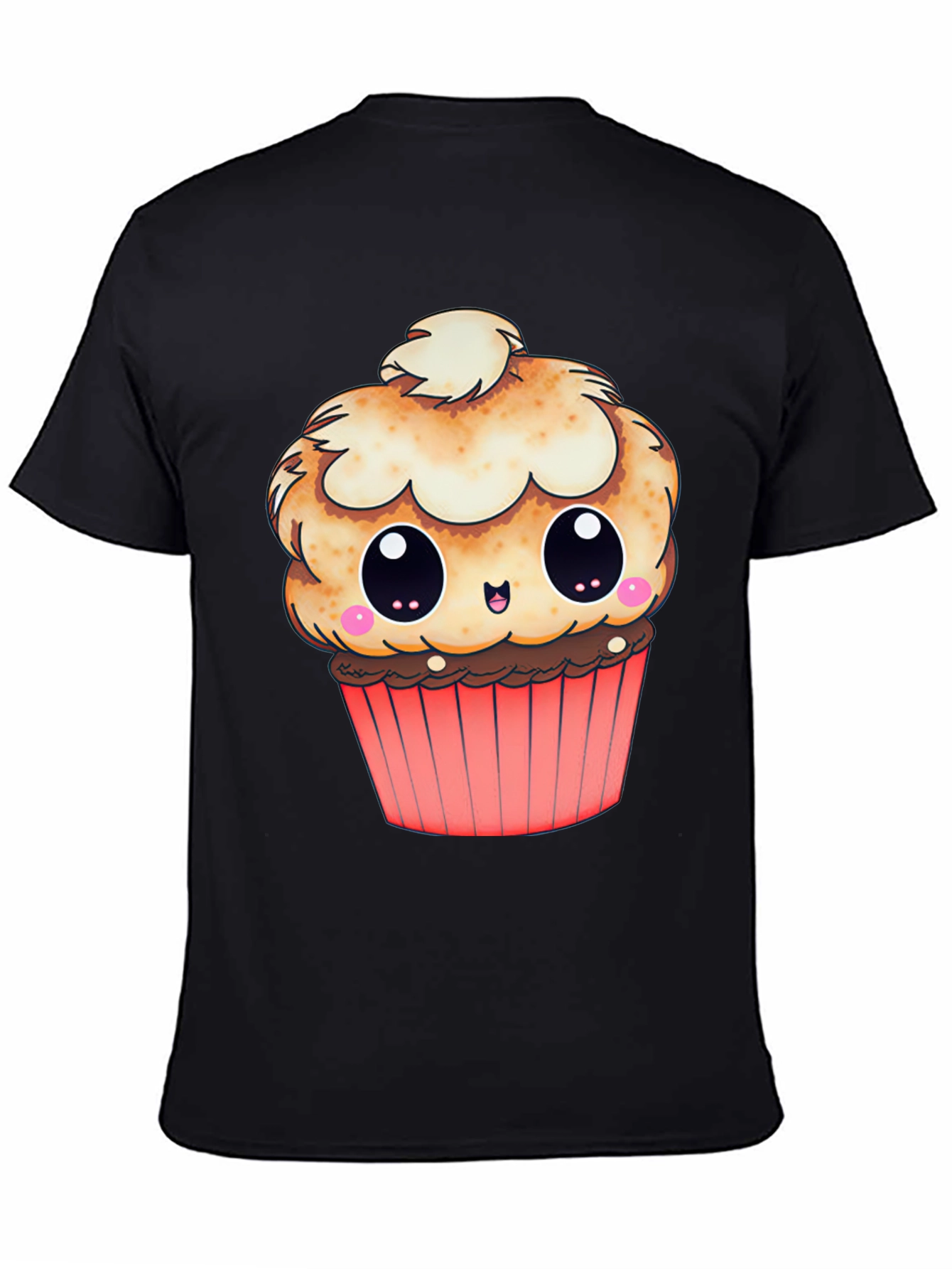 Cute Cupcake Graphic T-Shirt - Black