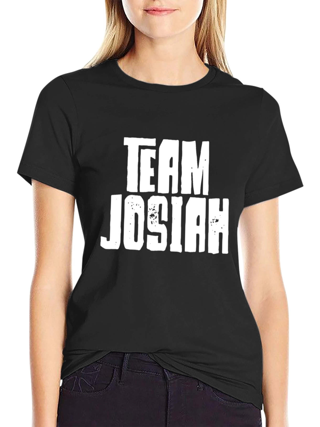 Team Josiah Black Cotton Graphic Tee Shirt