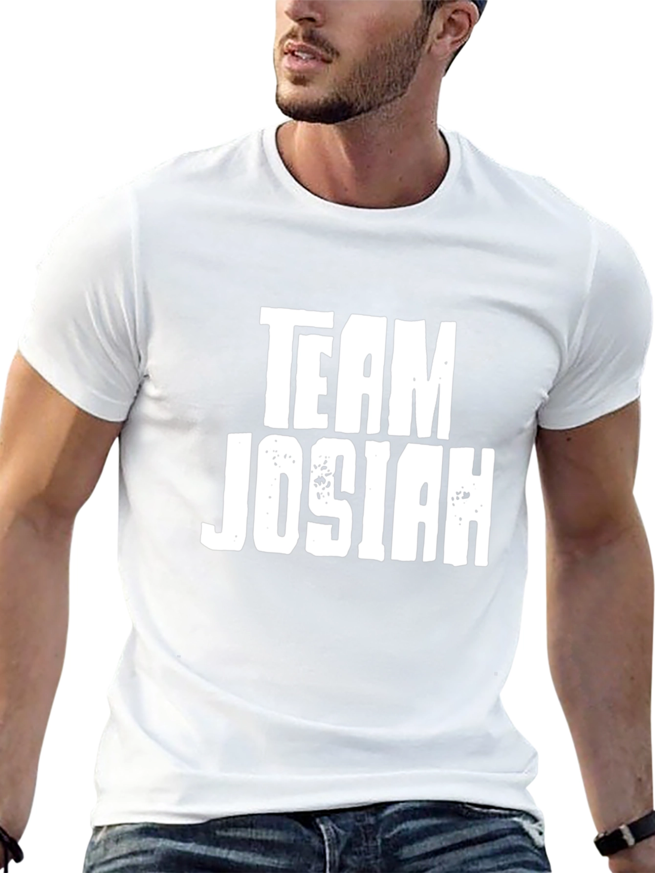 Team Josiah Black Cotton Graphic Tee Shirt