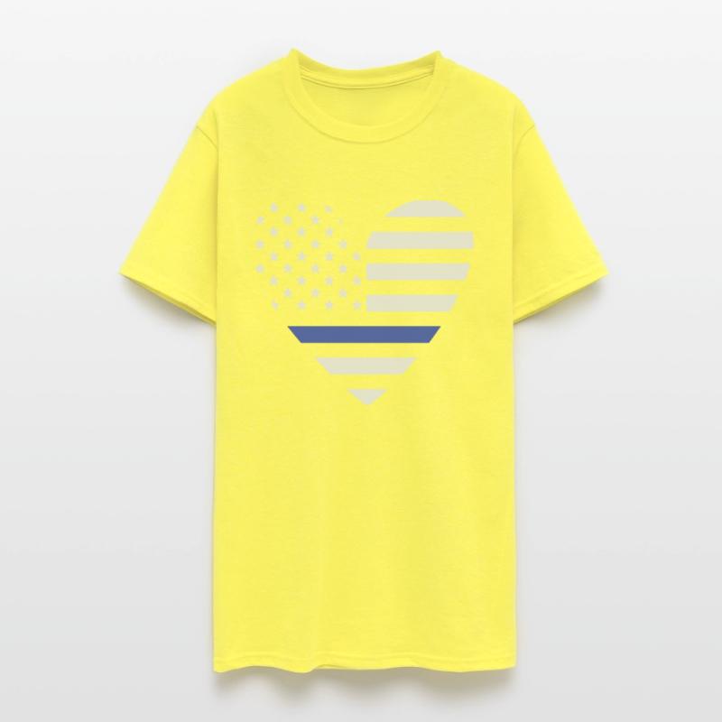 Police Shirt, Heart Thin Blue Line USA Flag Tee,