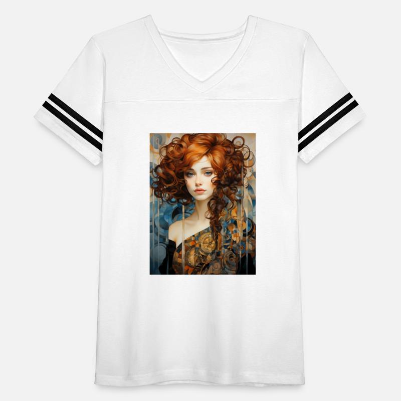 Portrait of a woman with curly hair