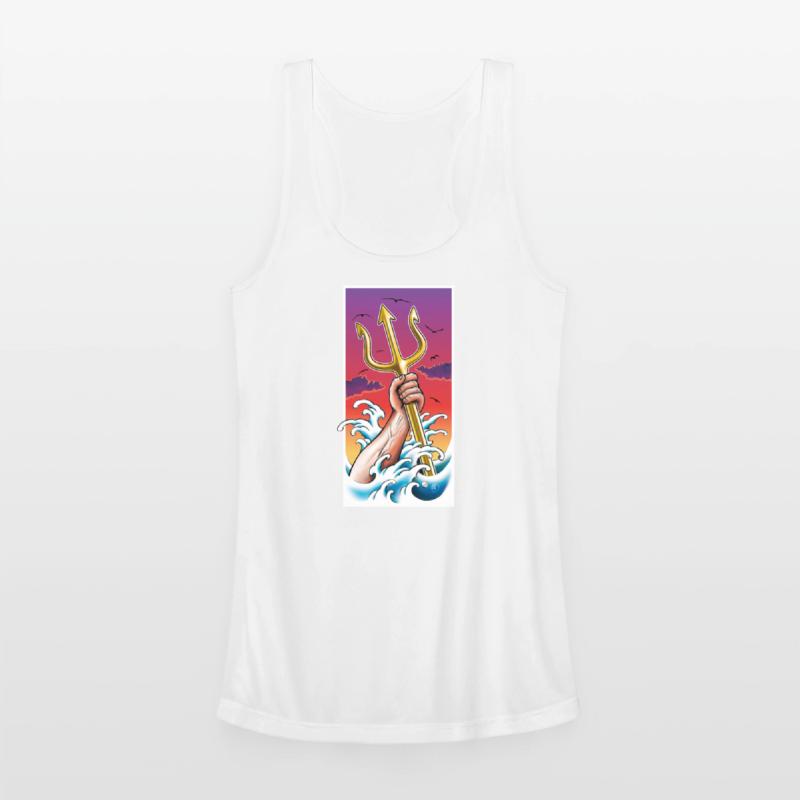 Poseidon Sea God Underwater With Trident In Hand