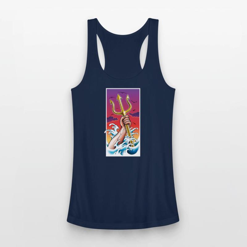 Poseidon Sea God Underwater With Trident In Hand