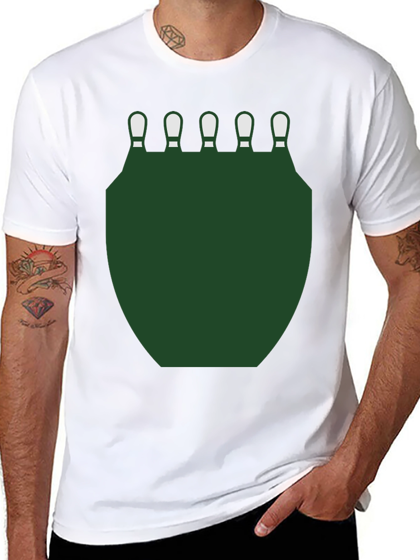 Bowling Pins & Green Shield Graphic Tee