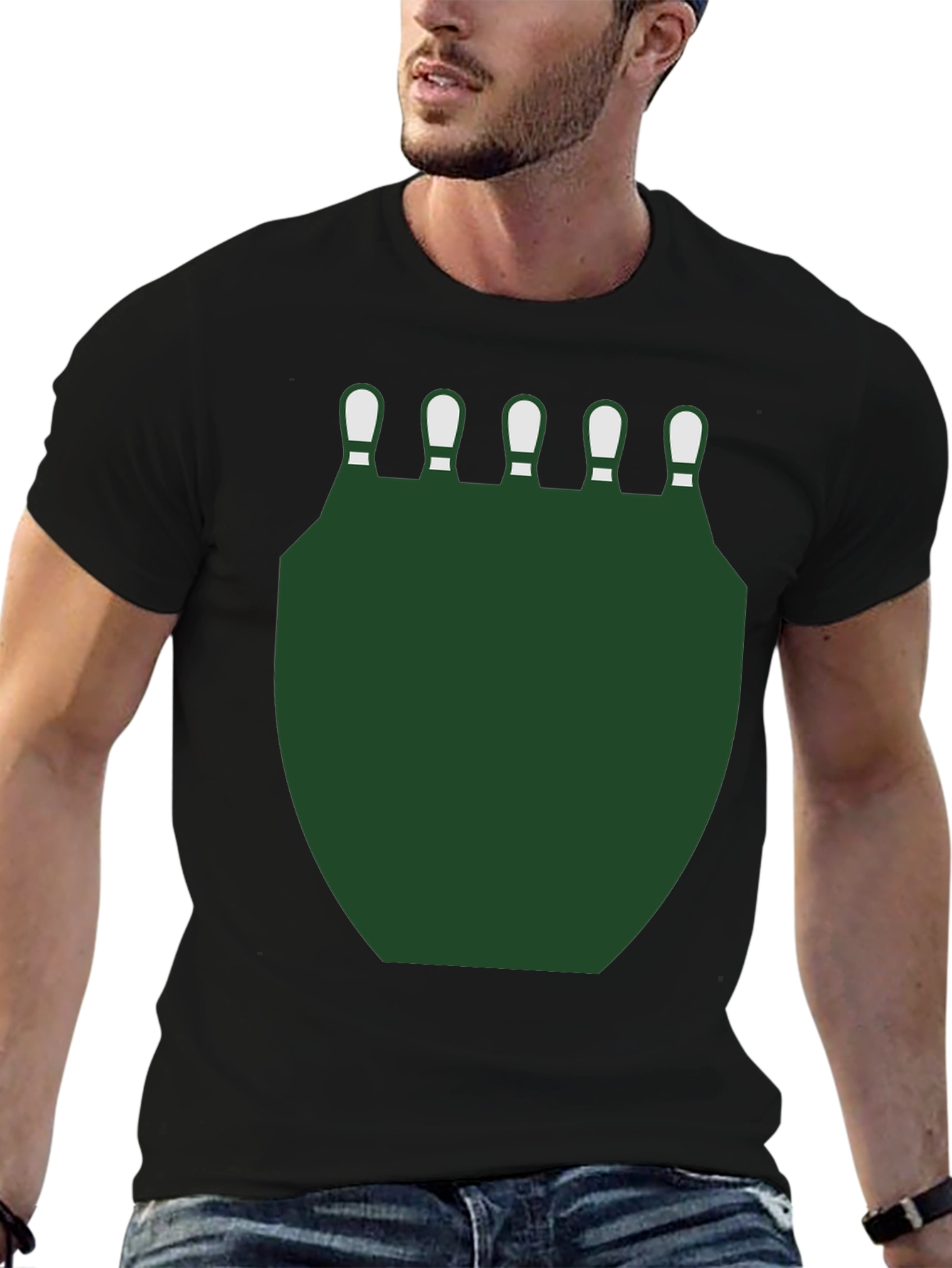 Bowling Pins & Green Shield Graphic Tee
