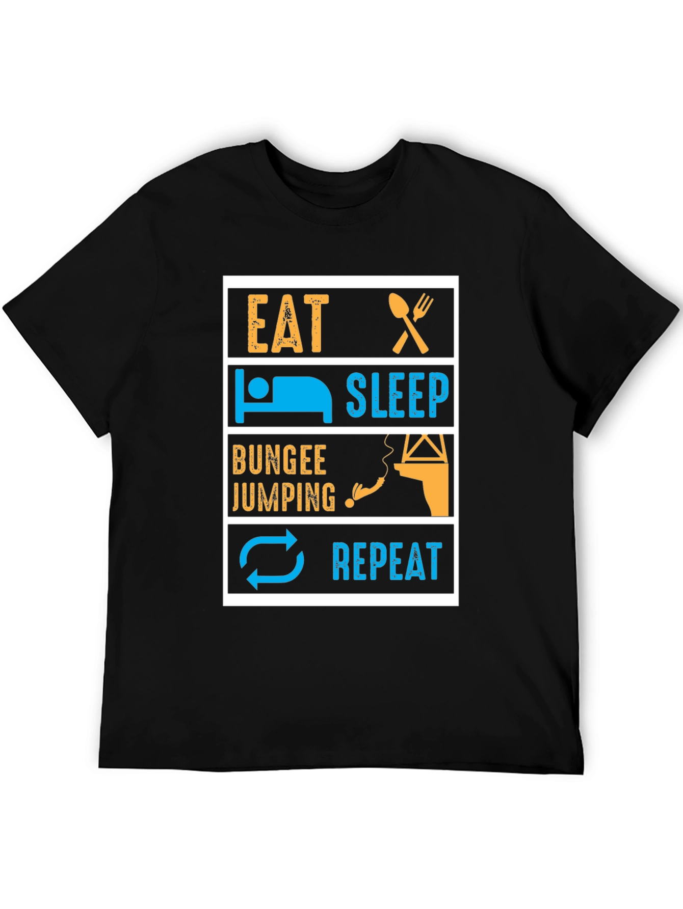 Eat Sleep Bungee Jump Repeat Graphic Tee