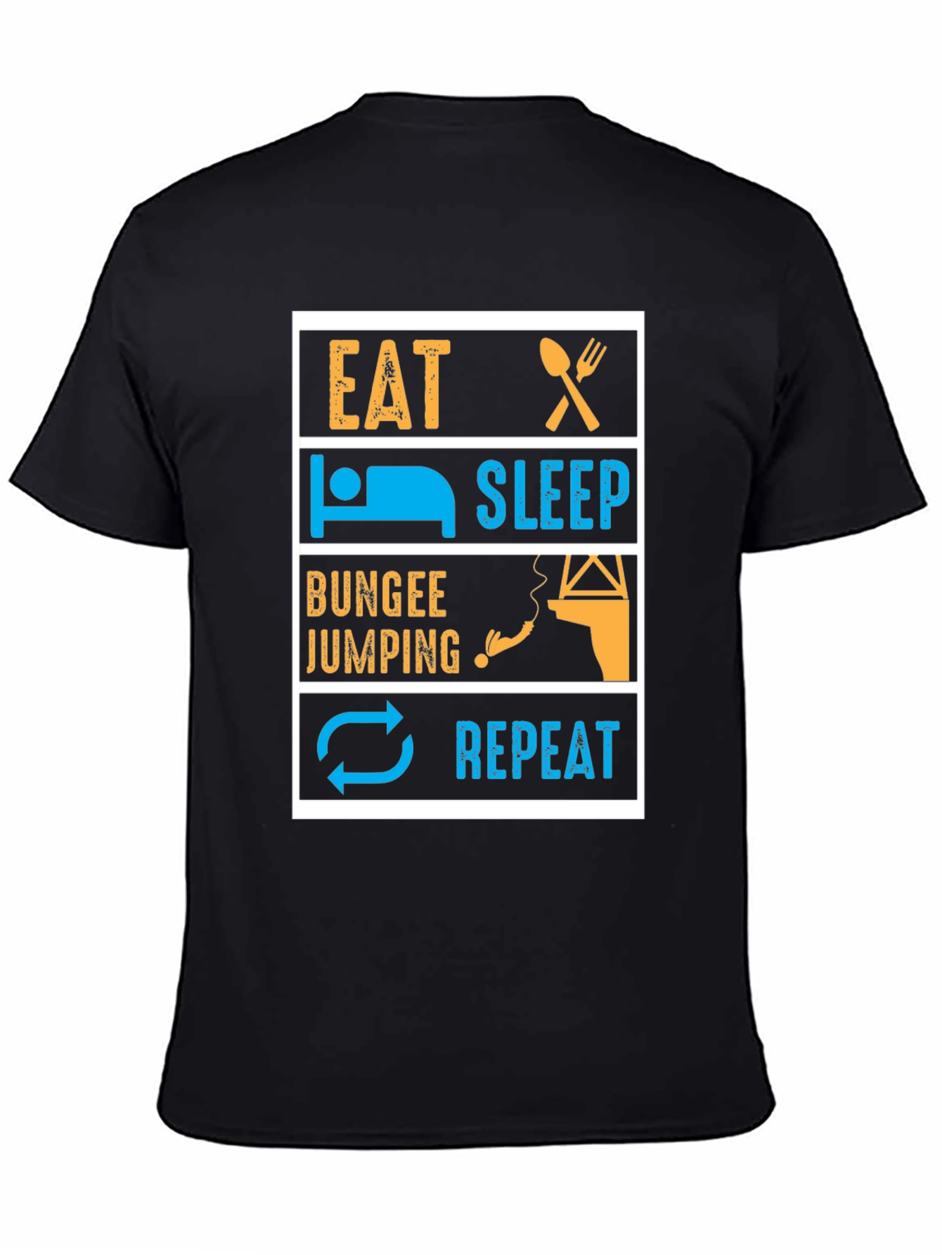 Eat Sleep Bungee Jump Repeat Graphic Tee