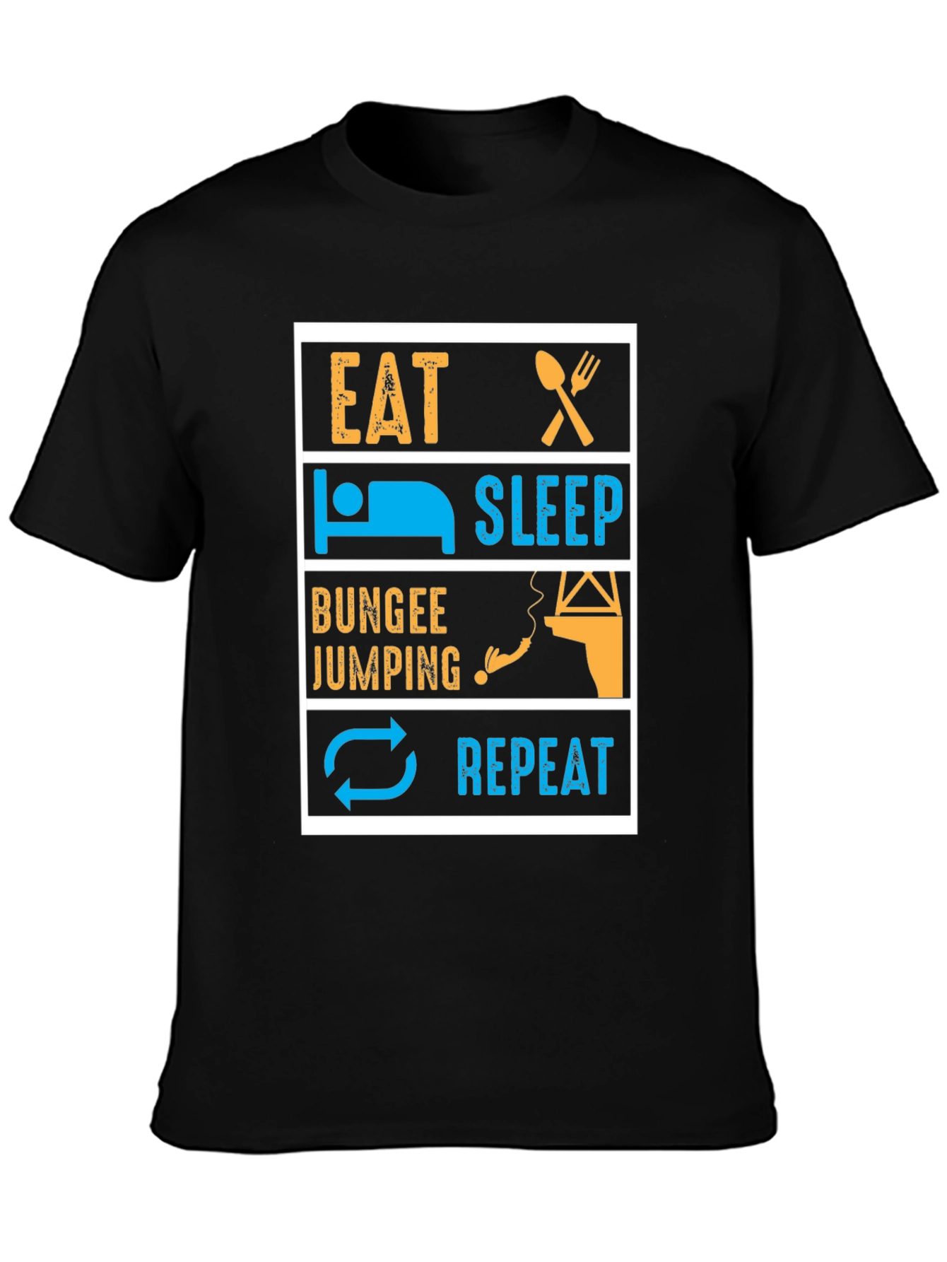 Eat Sleep Bungee Jump Repeat Graphic Tee