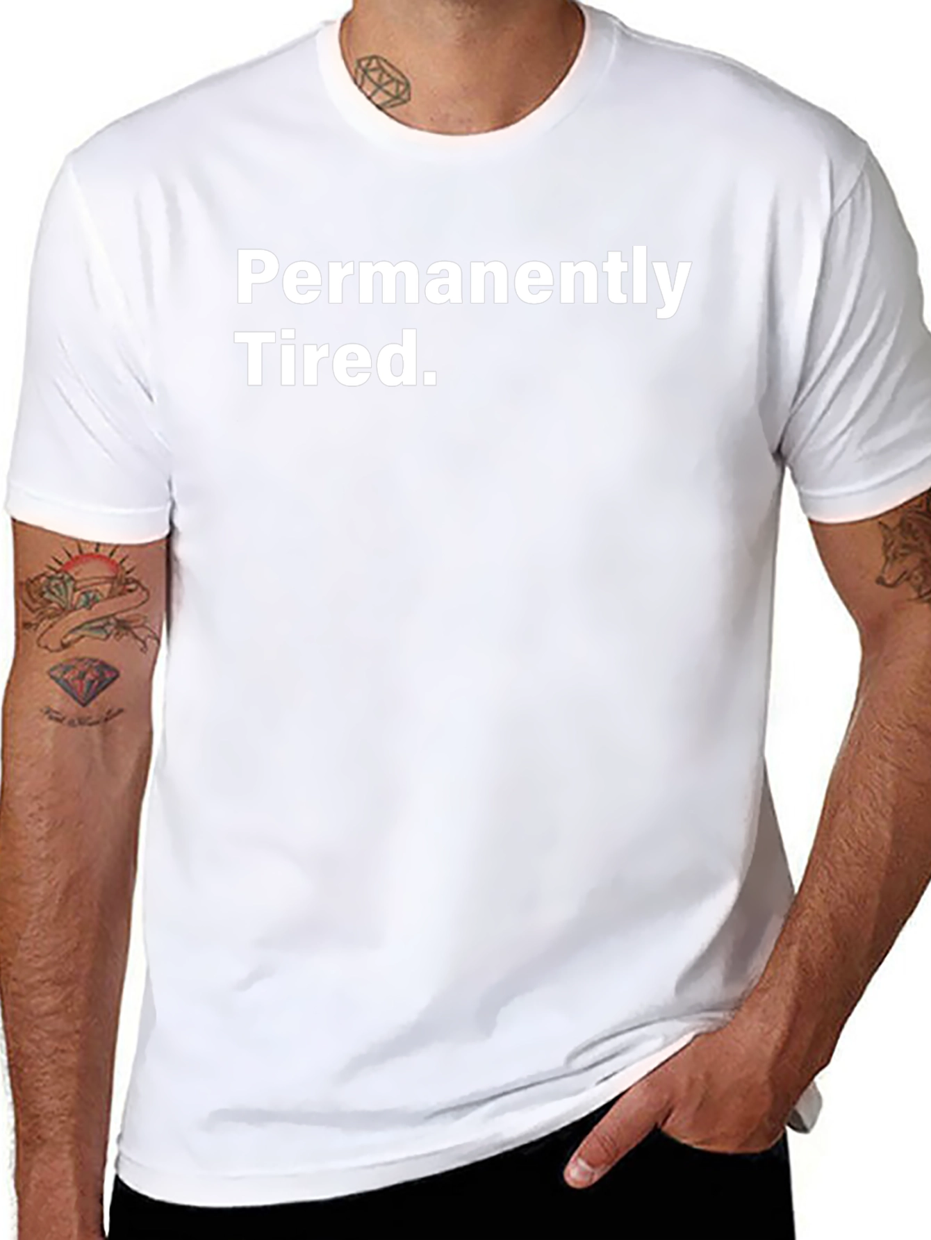 Permanently Tired Graphic Tee - Black Cotton T-Shirt