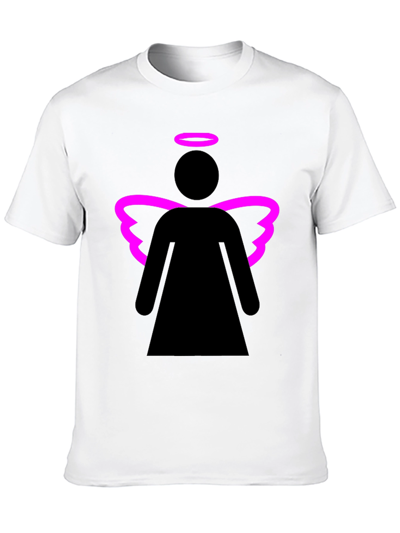 Angel Graphic Tee - Black T-Shirt with Pink Wings