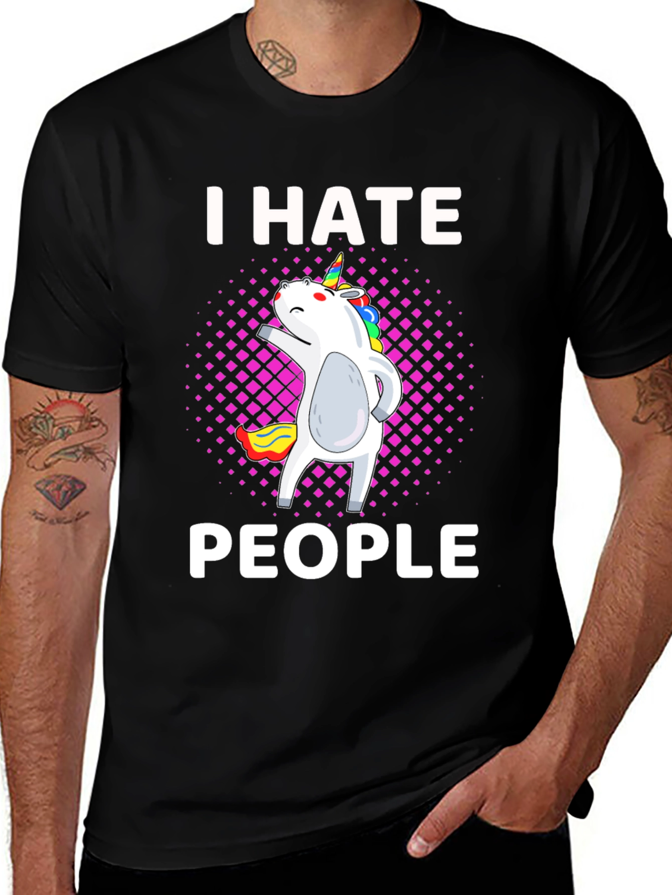 I Hate People Unicorn Graphic T-Shirt