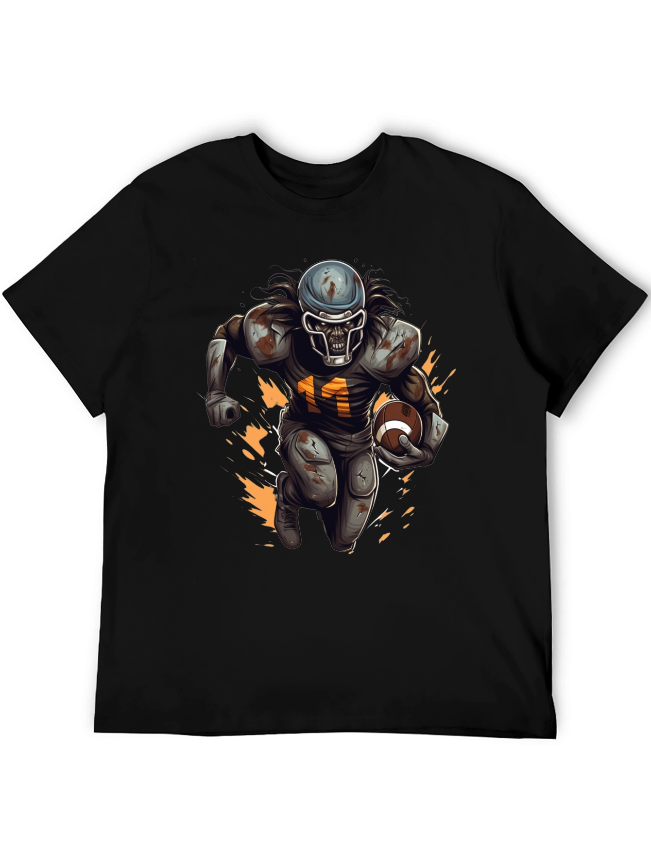 Zombie Football Player Graphic T-Shirt