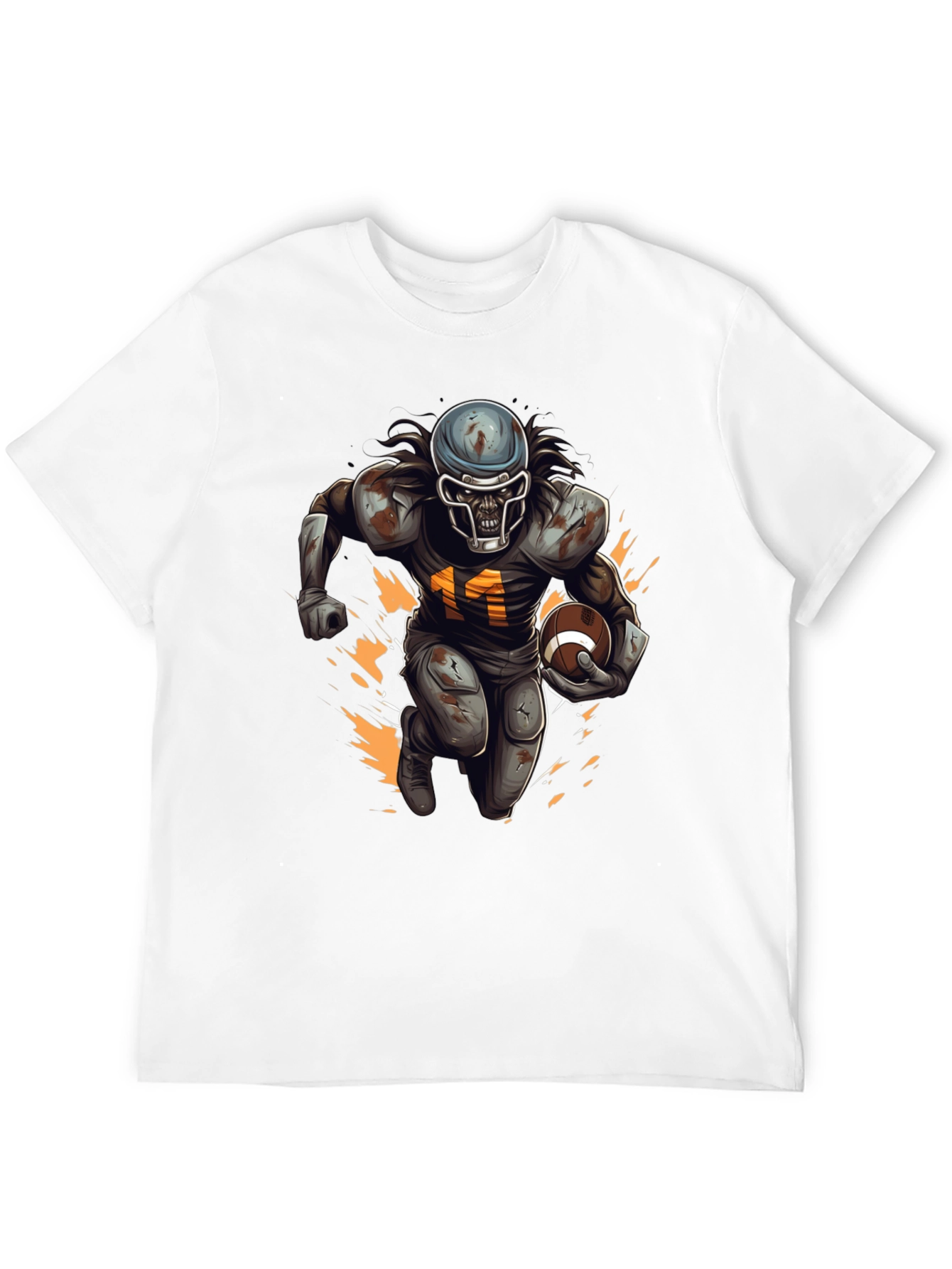 Zombie Football Player Graphic T-Shirt