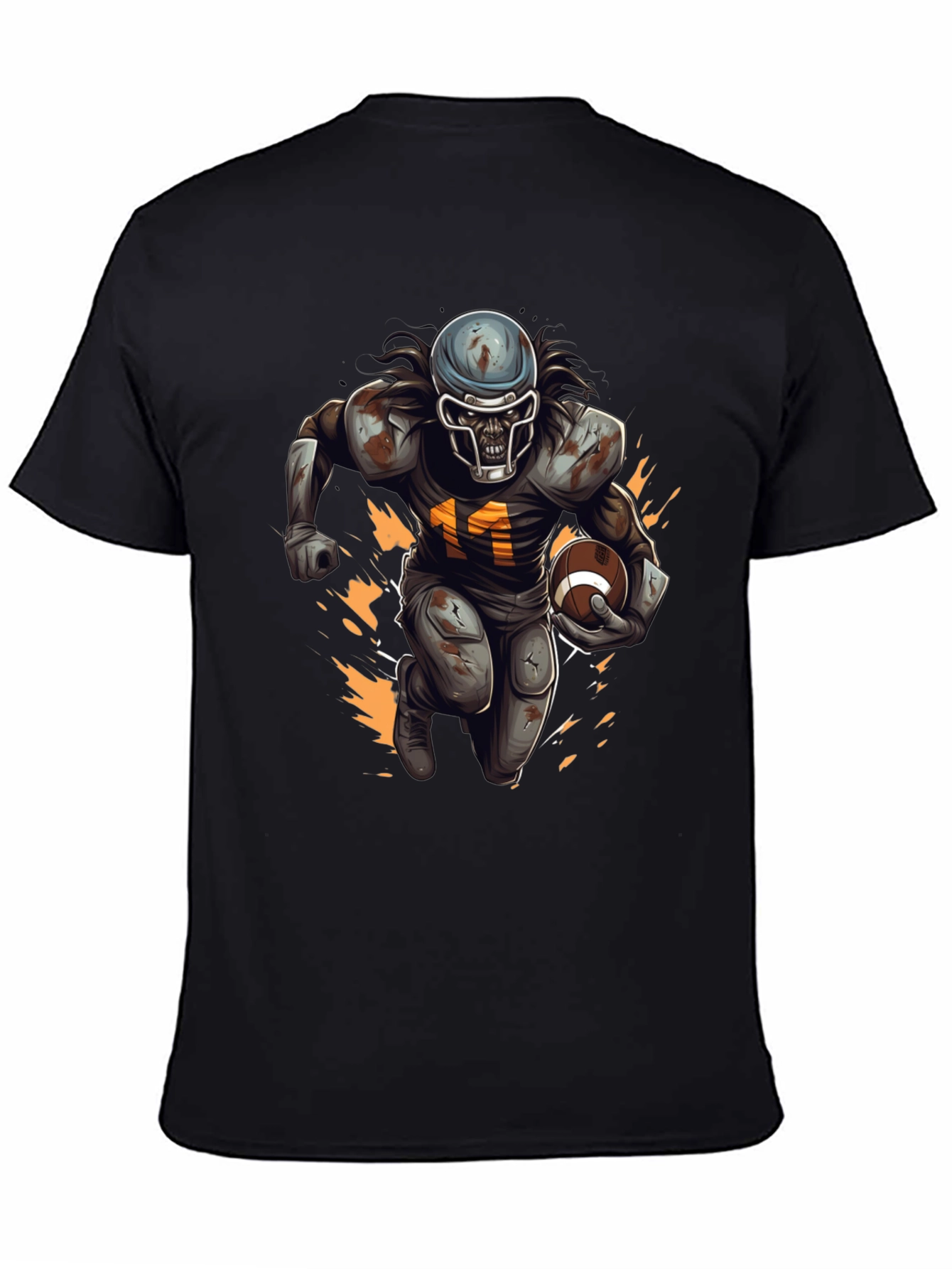 Zombie Football Player Graphic T-Shirt