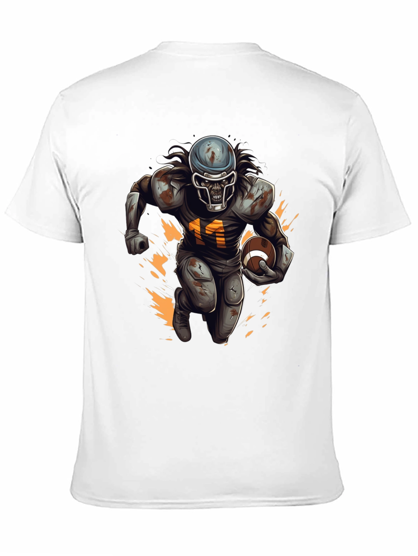 Zombie Football Player Graphic T-Shirt