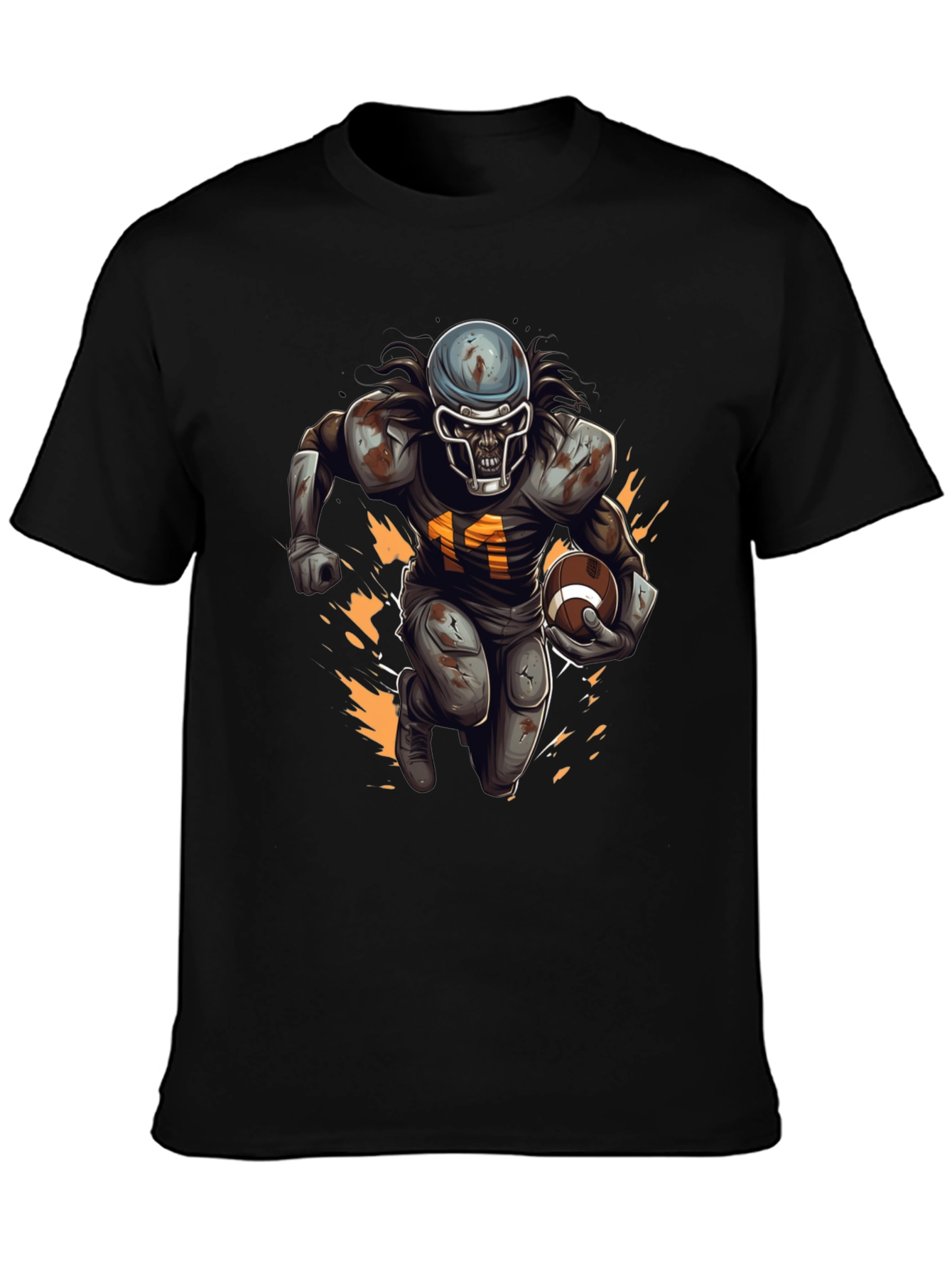 Zombie Football Player Graphic T-Shirt