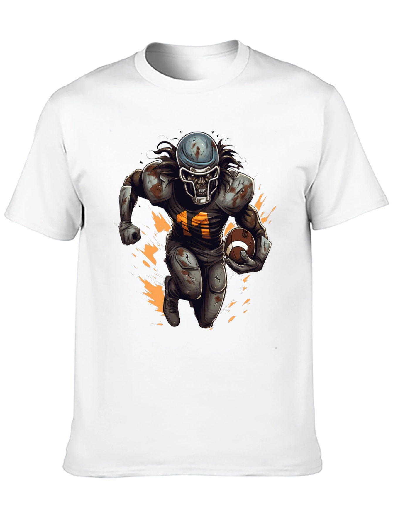 Zombie Football Player Graphic T-Shirt