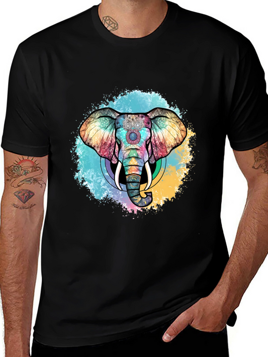 Colorful Elephant Graphic T-Shirt - Unique Design