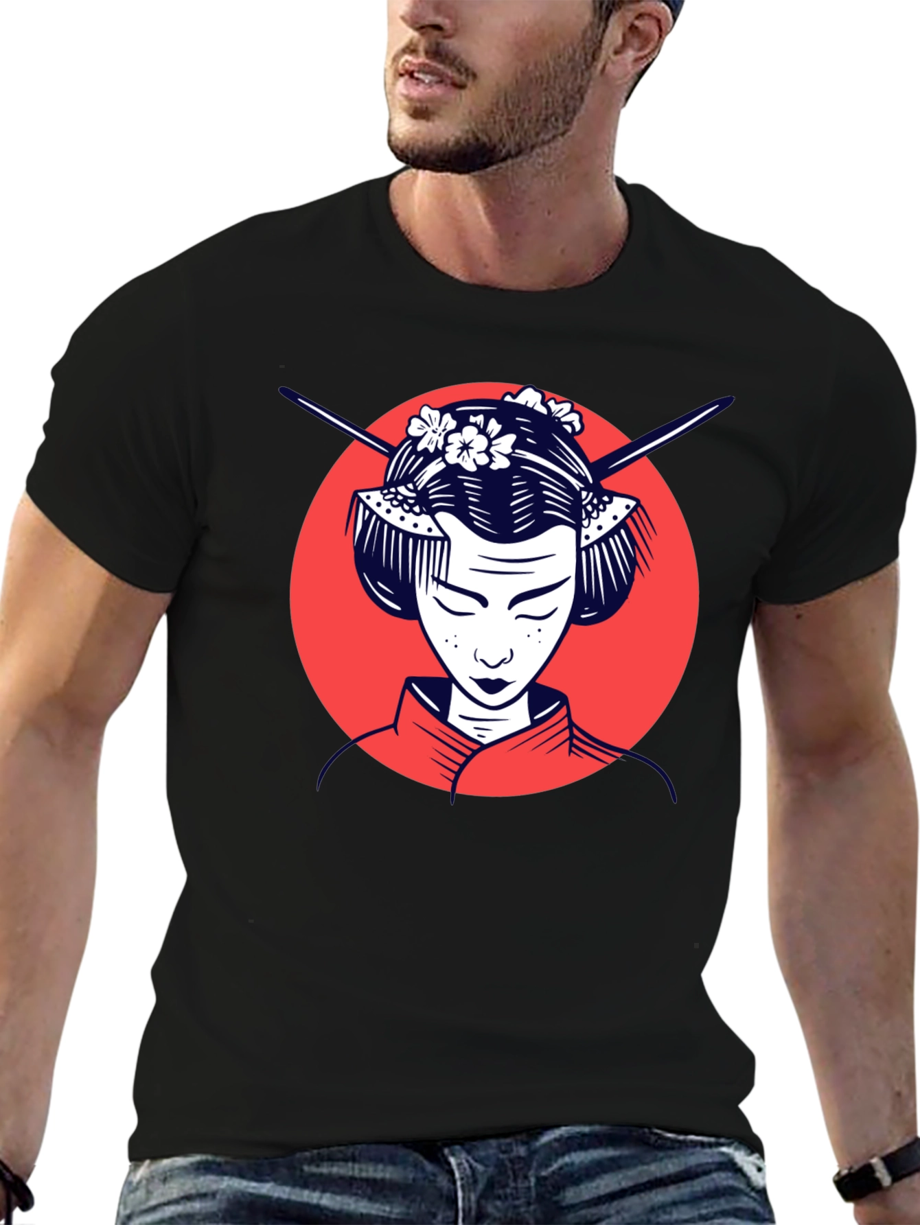 Geisha Graphic Tee - Stylish Unisex T-Shirt