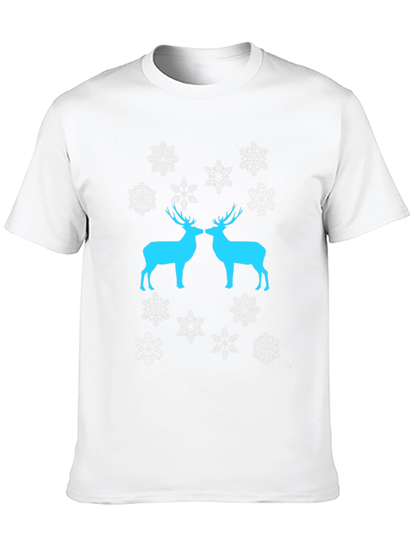 Festive Deer Snowflake Graphic Tee - Black