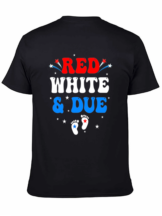 Red White & Due Patriotic Pregnancy T-Shirt