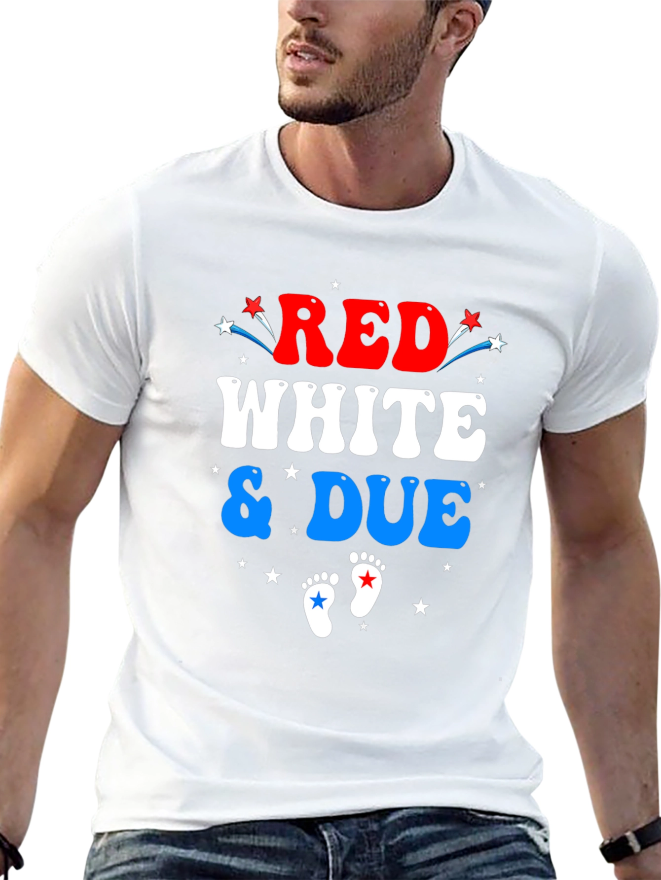 Red White & Due Patriotic Pregnancy T-Shirt