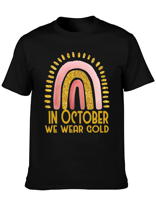 October Gold Ribbon Rainbow Tee