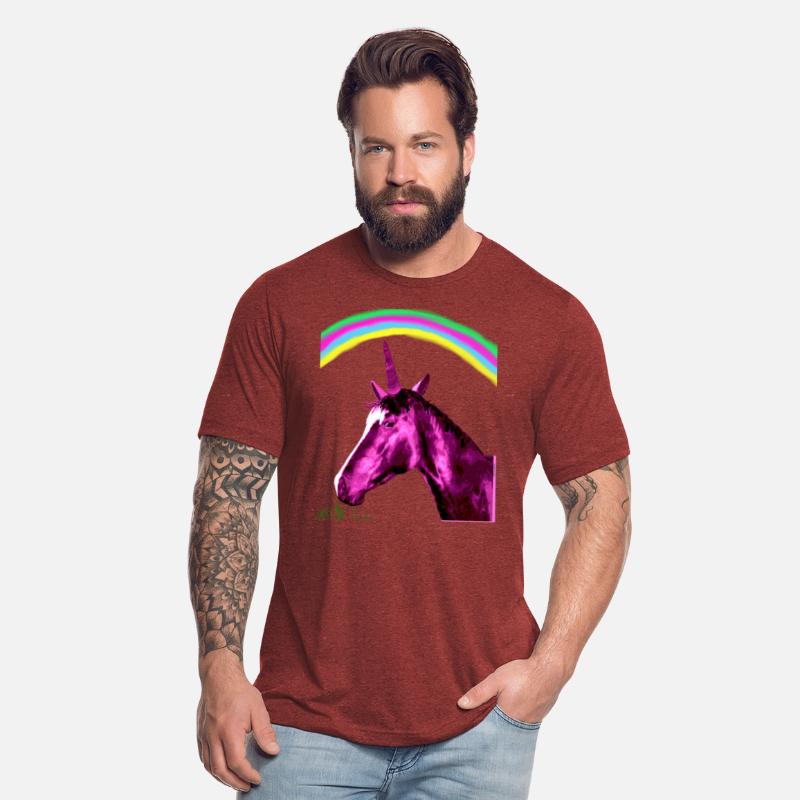 Purple Unicorn with Rainbow Overhead