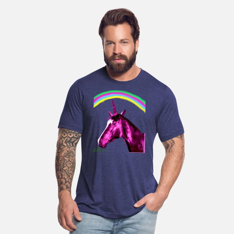 Purple Unicorn with Rainbow Overhead