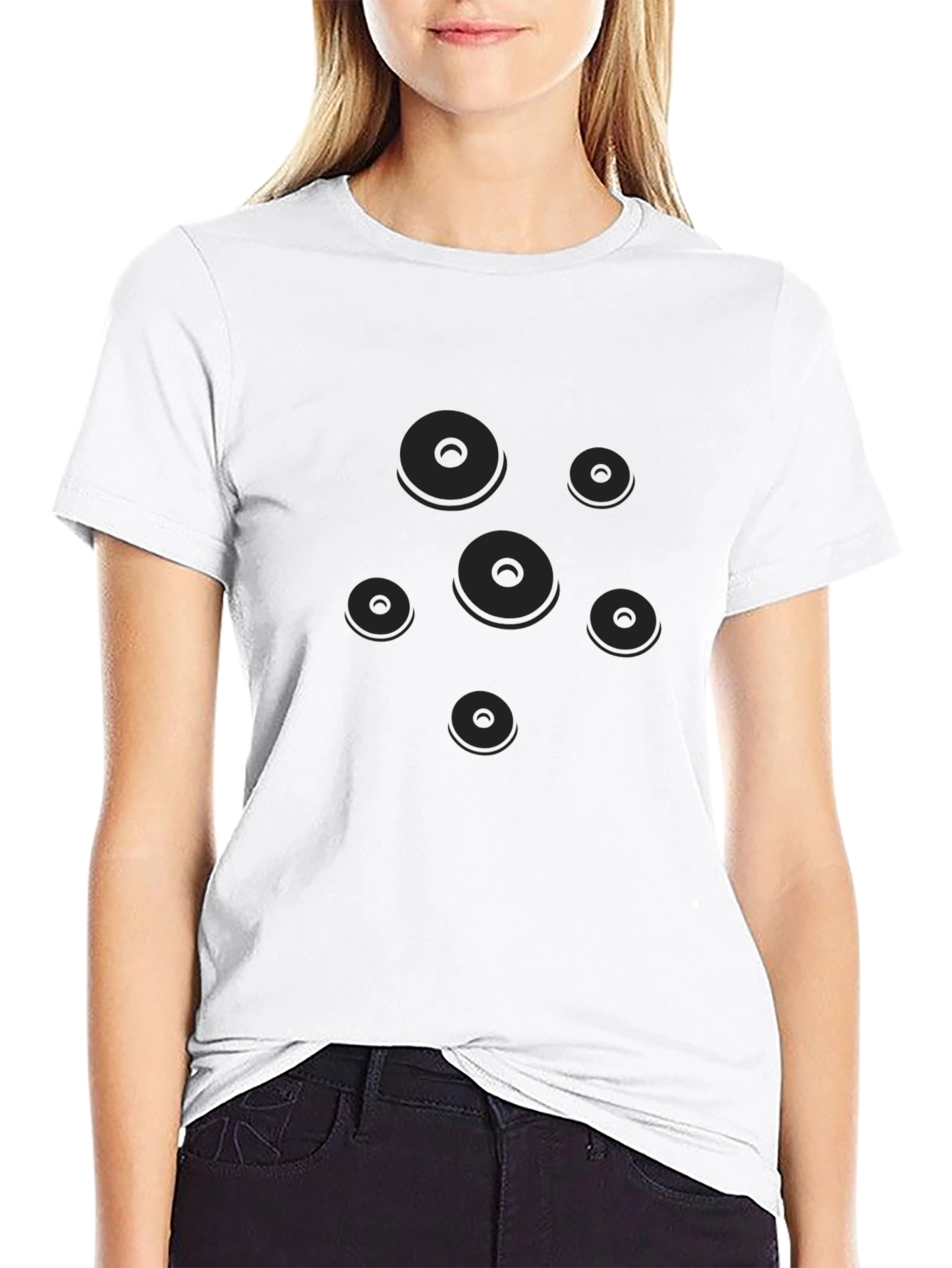 Modern Black T-Shirt with Graphic Circle Design