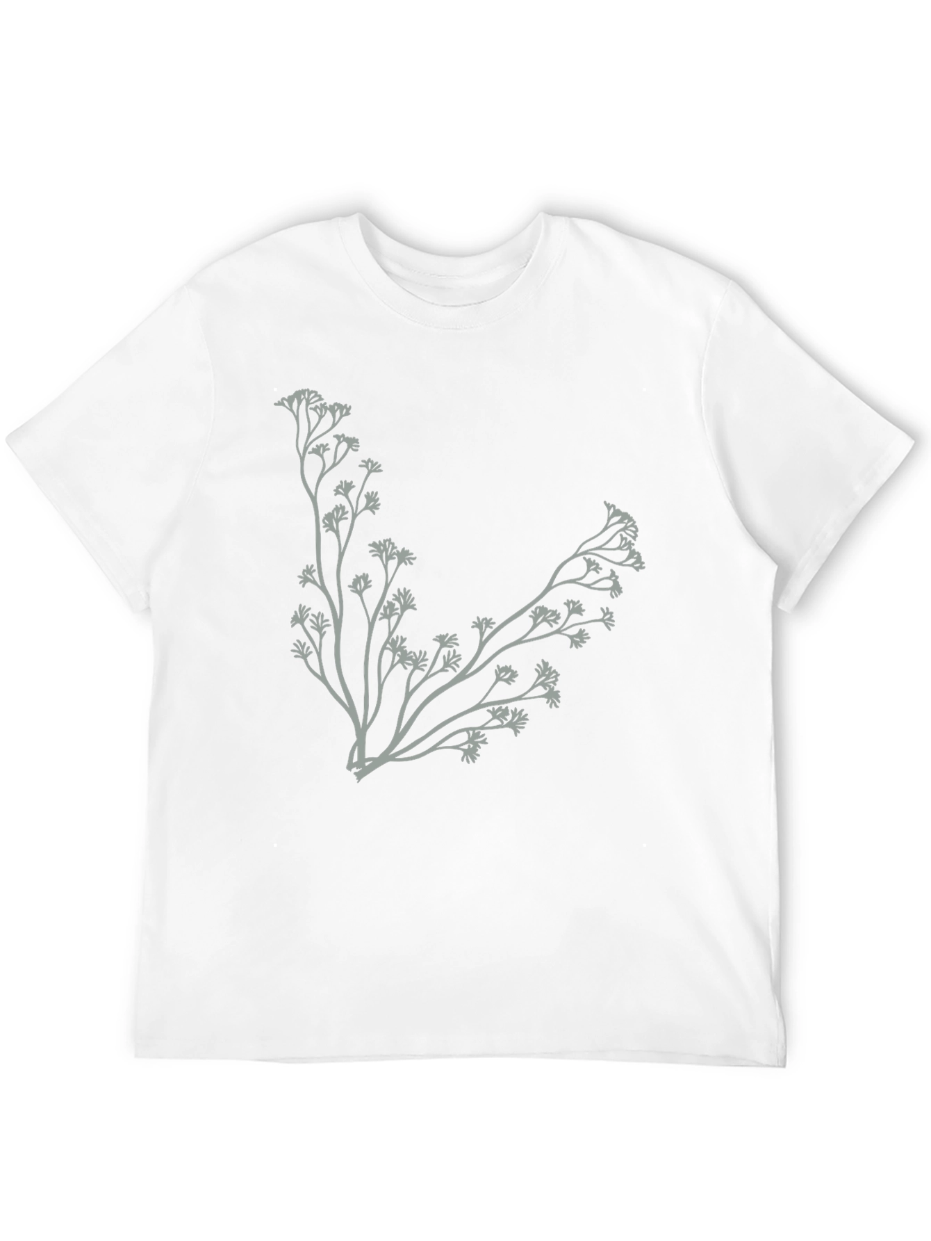 Botanical Branch Graphic Black T-Shirt