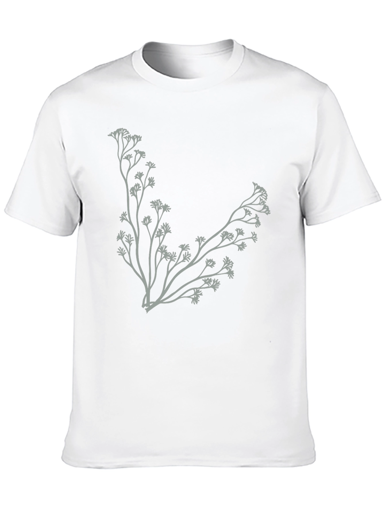 Botanical Branch Graphic Black T-Shirt