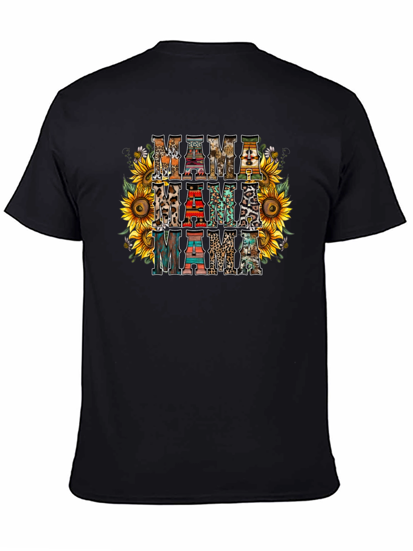 Rustic Mama T-Shirt Sunflower Print