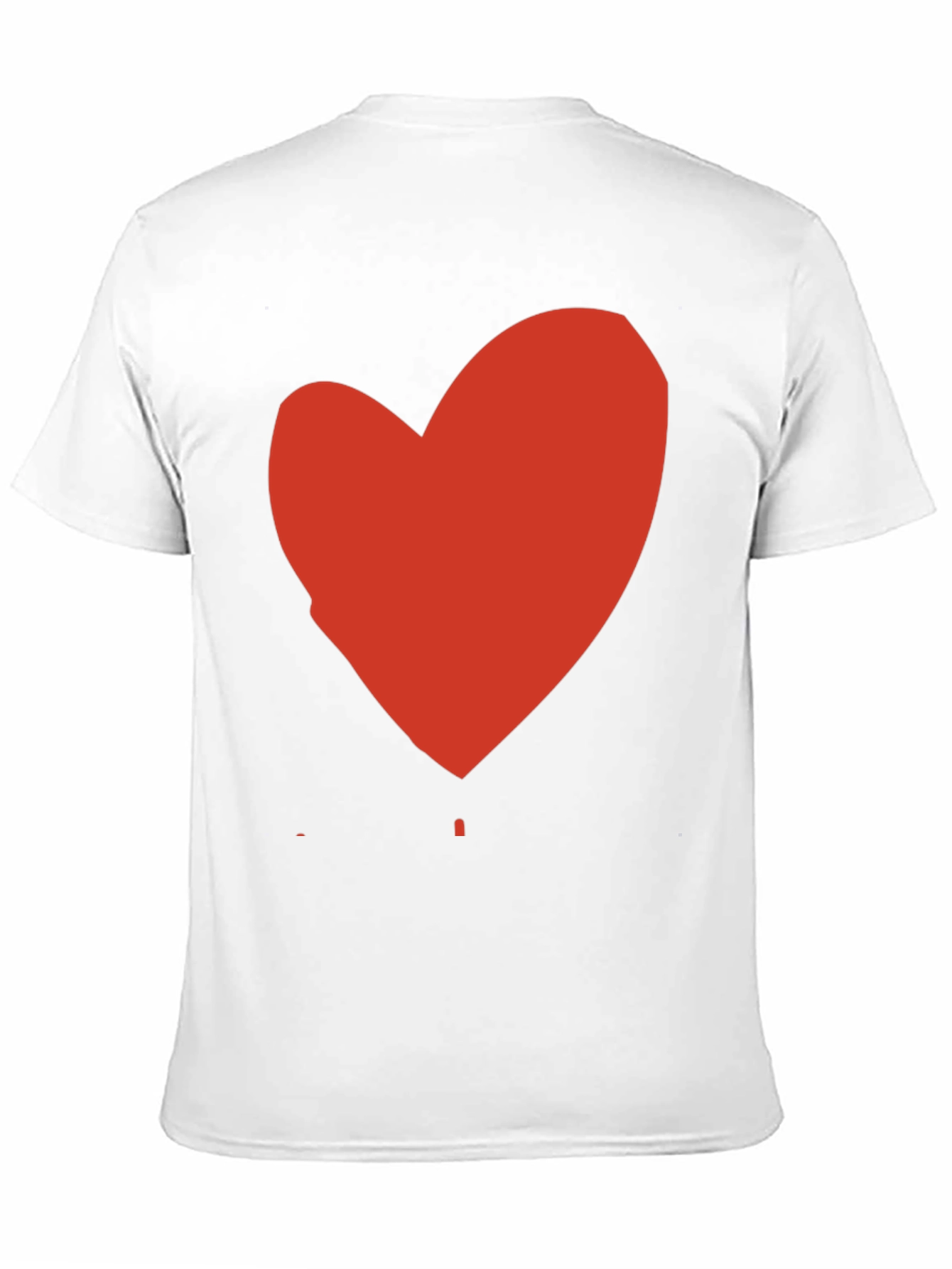 Black T-Shirt with Red Heart Graphic Print