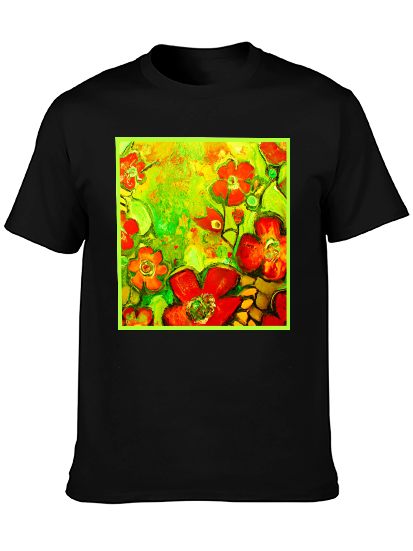 Floral Art Print T-Shirt - Bold & Vibrant