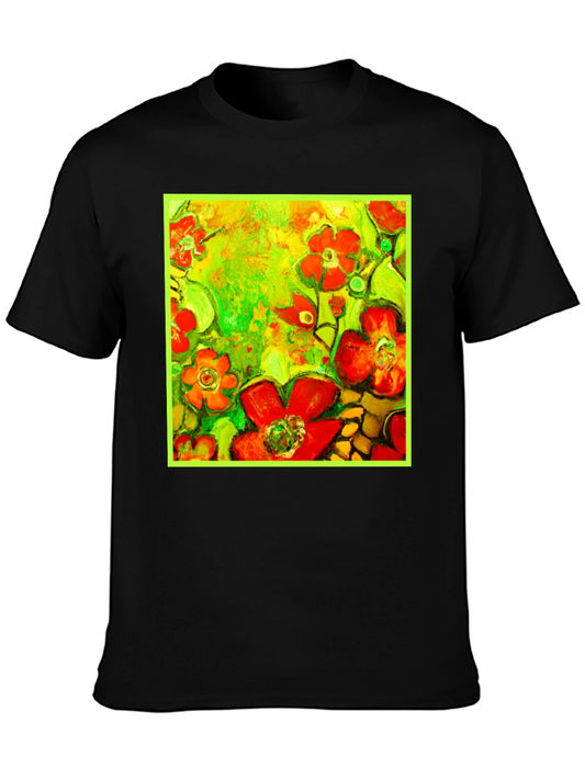 Floral Art Print T-Shirt - Bold & Vibrant