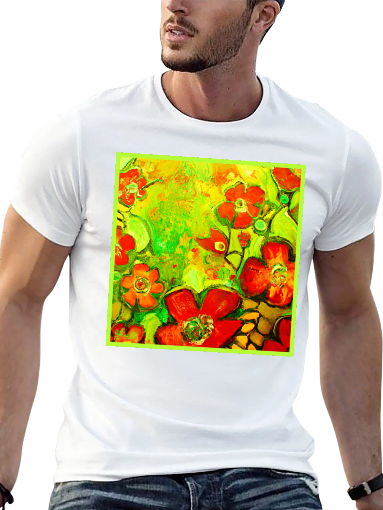 Floral Art Print T-Shirt - Bold & Vibrant