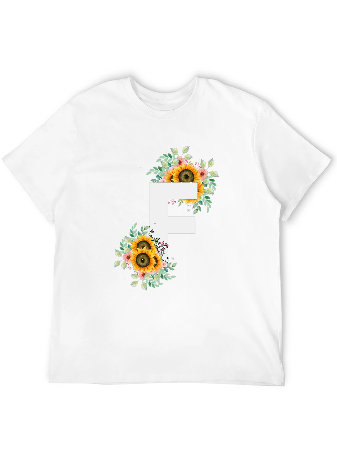 Sunflower Letter F Black T-Shirt