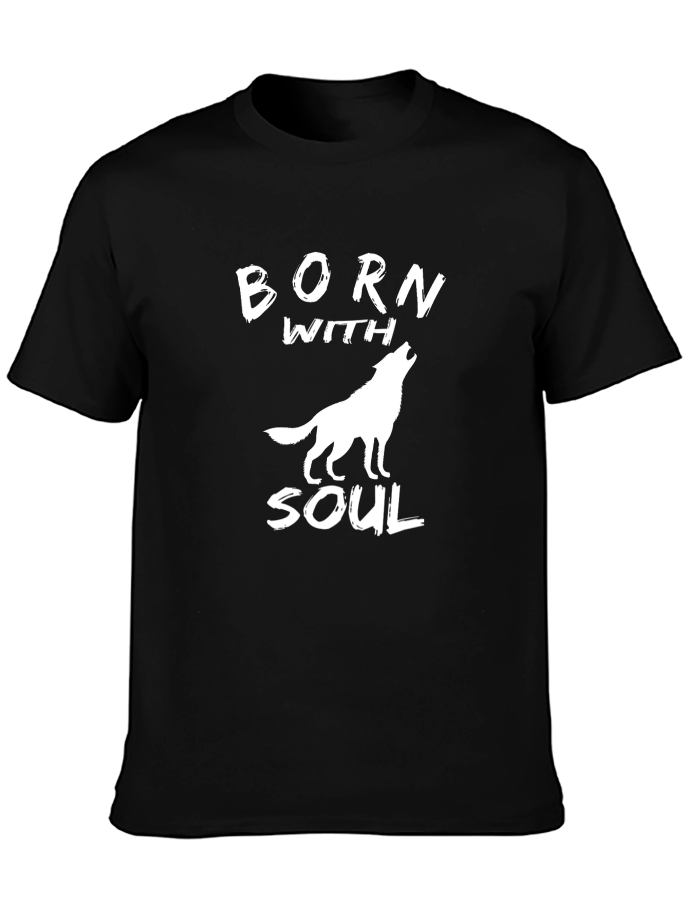 Born With Soul Wolf Graphic T-Shirt