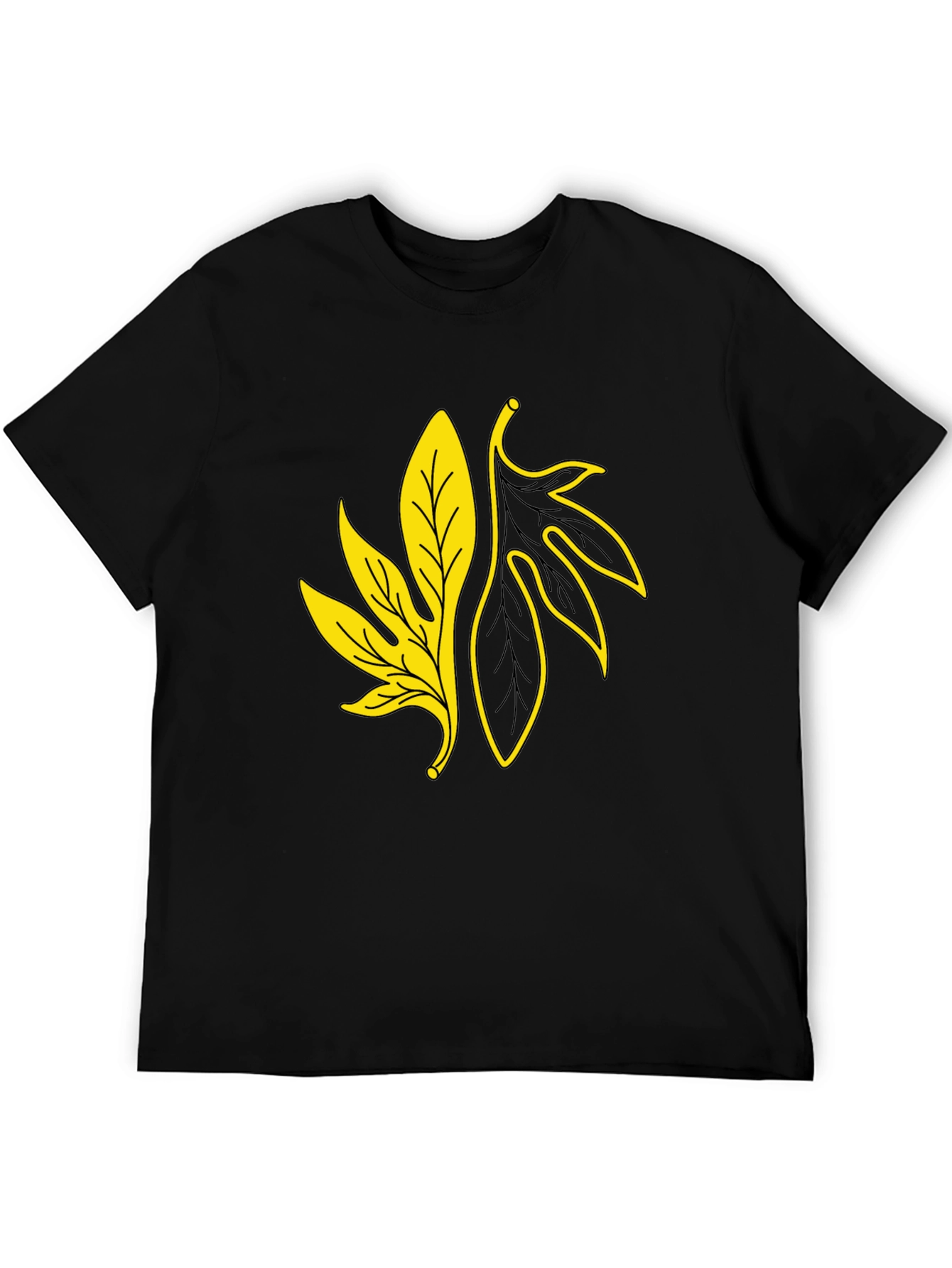 Leaf Graphic Black T-Shirt