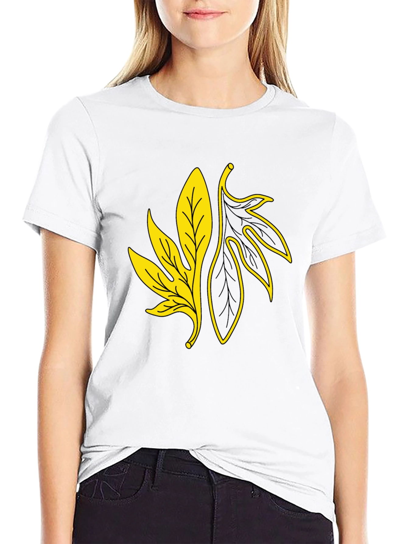 Leaf Graphic Black T-Shirt
