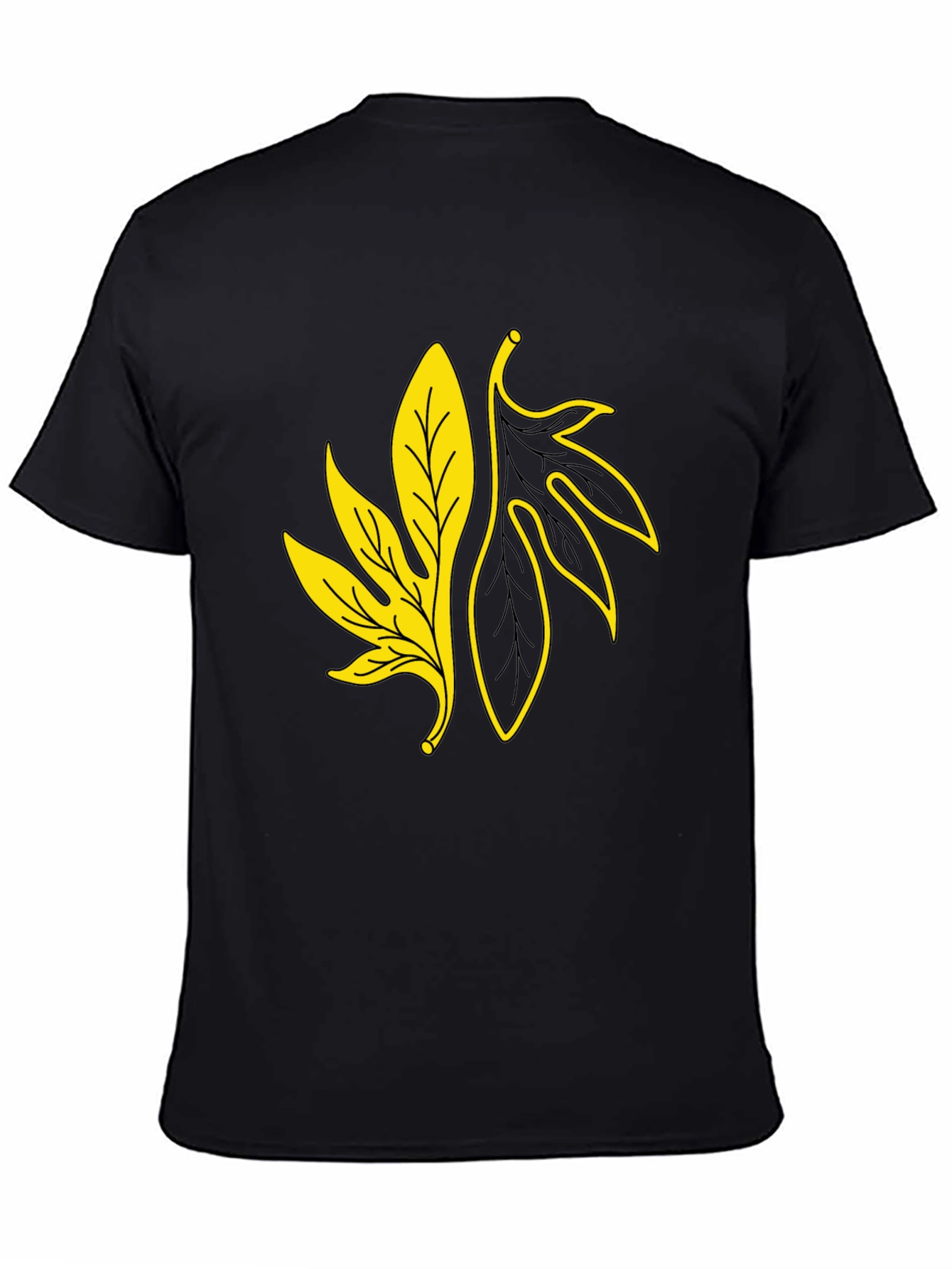 Leaf Graphic Black T-Shirt