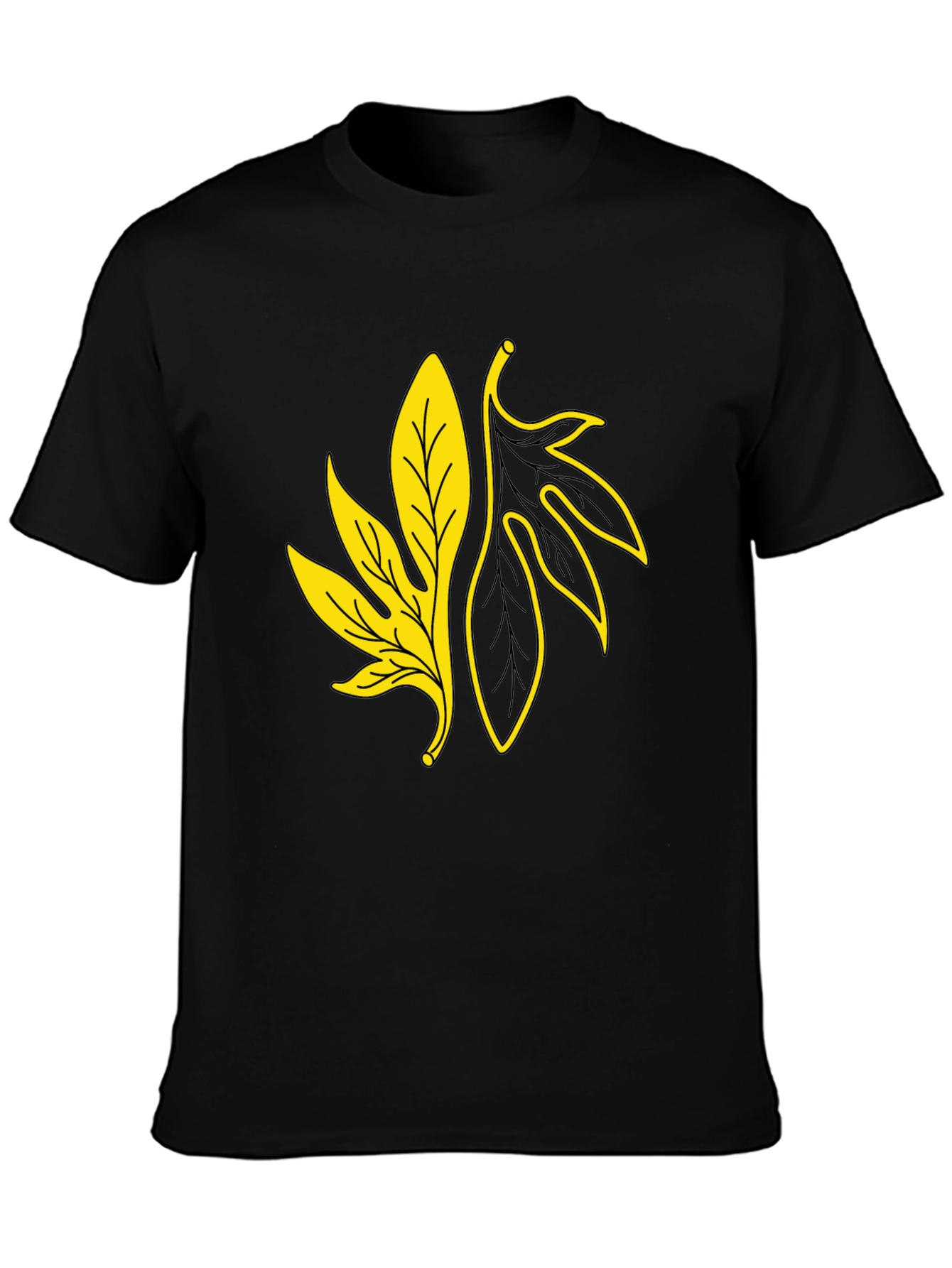 Leaf Graphic Black T-Shirt