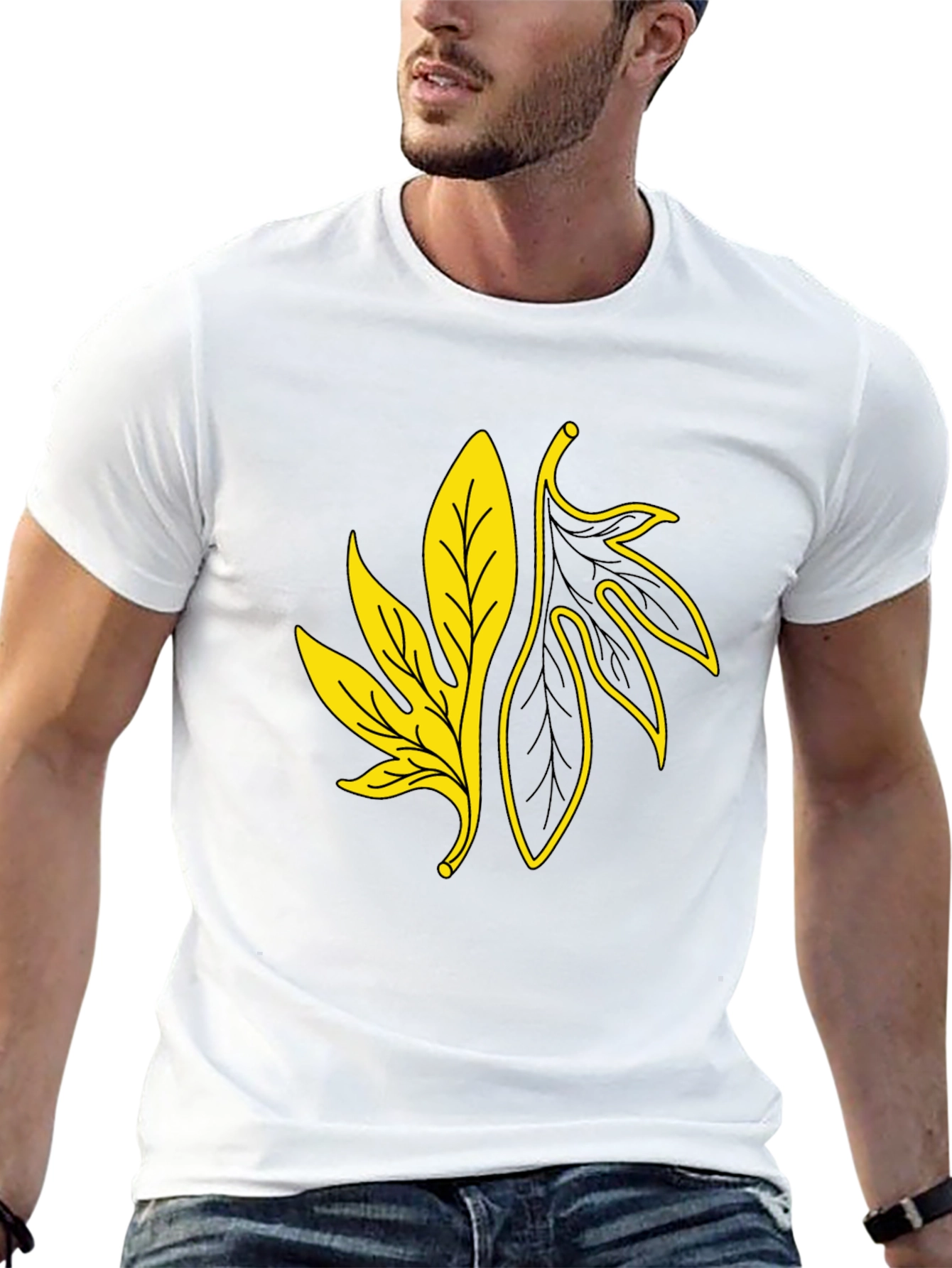 Leaf Graphic Black T-Shirt