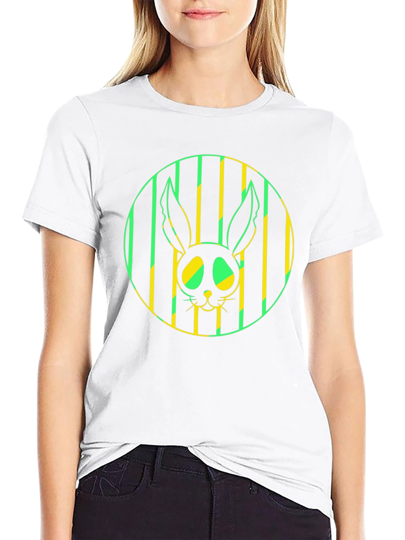 Rabbit Graphic Tee - Stylish Mens Black T-Shirt